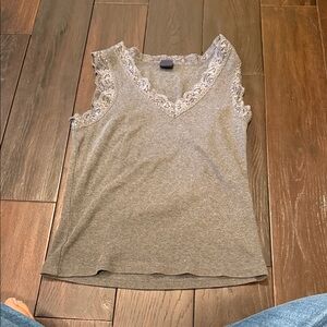 GAP Gray Women's Tank Top with Lace Detail
